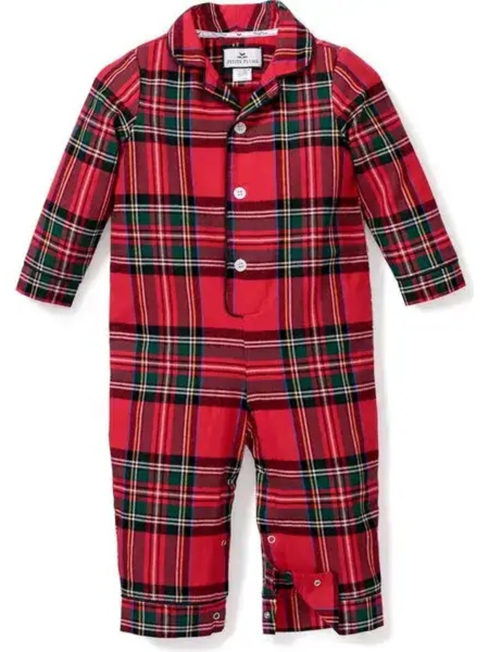 Petite Plume Imperial Tartan Flannel Christmas Holidays One-Piece Pajamas 6-12